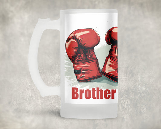 Boxing Brother Frosted Glass Beer Stein