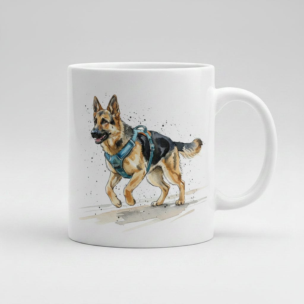 Canicross GSD Athletic Portrait Mug