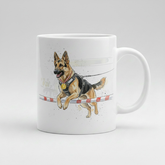 Canicross GSD Finish Line Medal Mug
