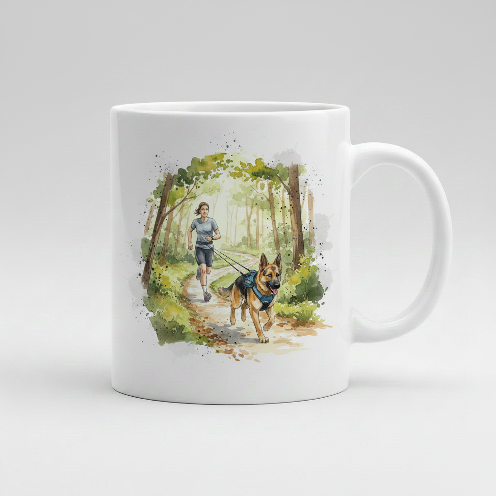 Canicross GSD Runner in Woodland Mug