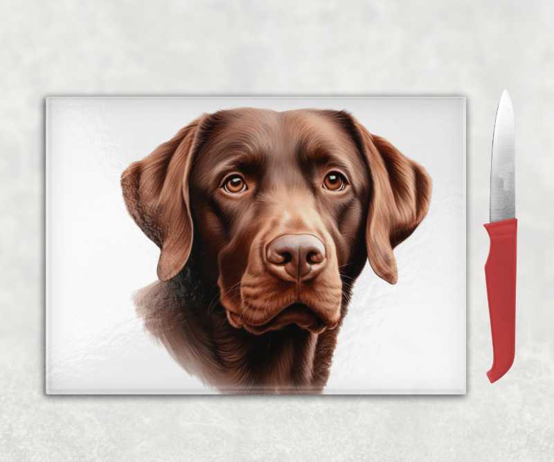 Chocolate Labrador Dog Chopping Board