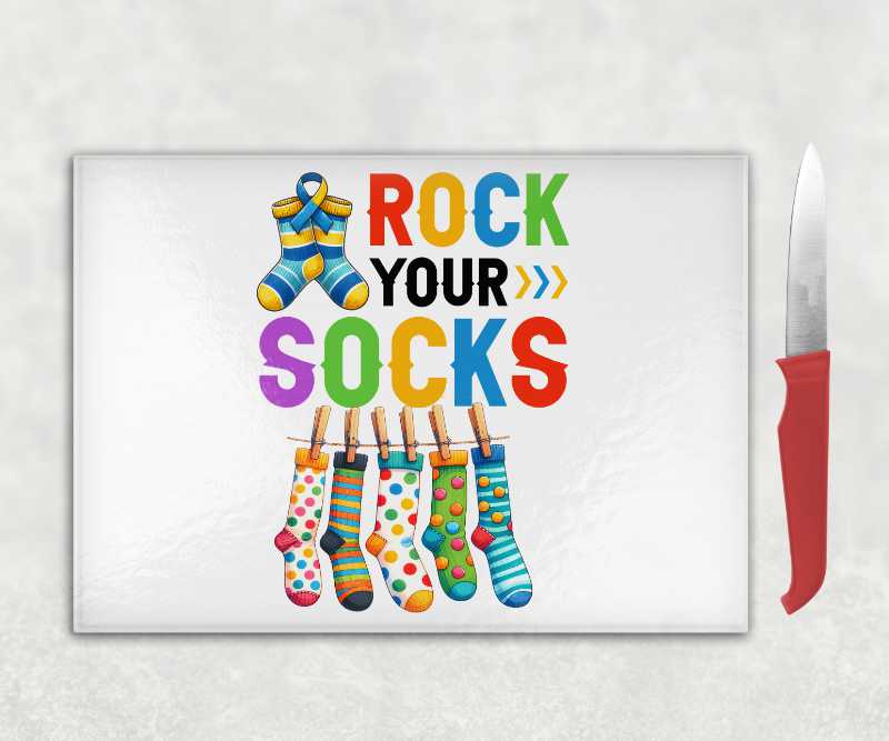 Rock Your Socks Chopping Board – Extra Chromosome Celebration Gift
