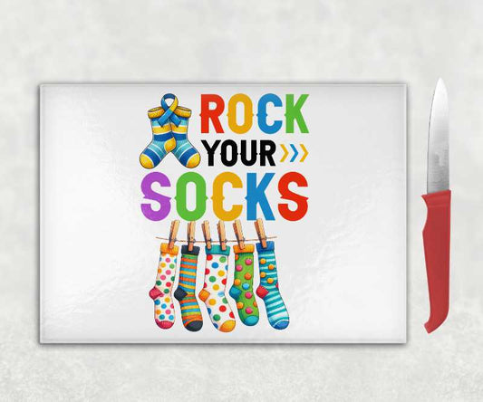 Rock Your Socks Chopping Board – Extra Chromosome Celebration Gift