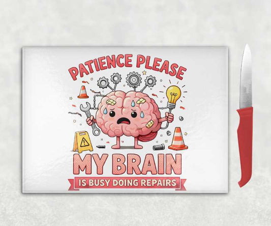 Patience Please Glass Chopping Board – Funny Gift