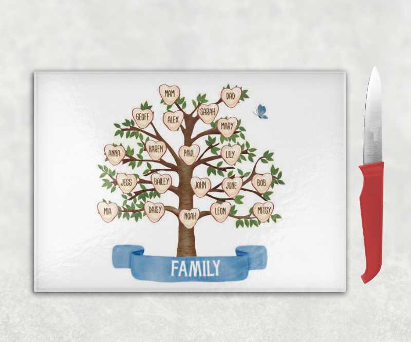 Family Tree Personalised Chopping Board