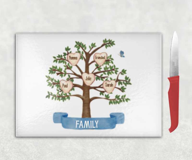 Family Tree Personalised Chopping Board
