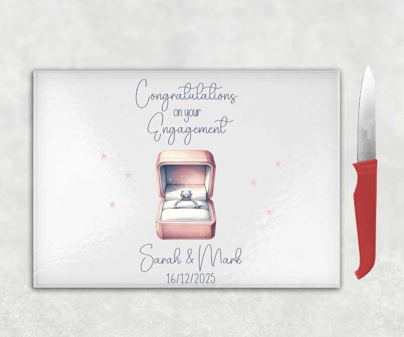 Personalised Congratulations on Your Engagement Chopping Board – Couple Gift