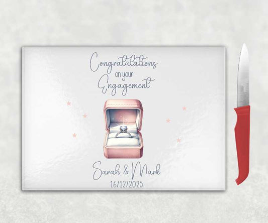 Personalised Congratulations on Your Engagement Chopping Board – Couple Gift