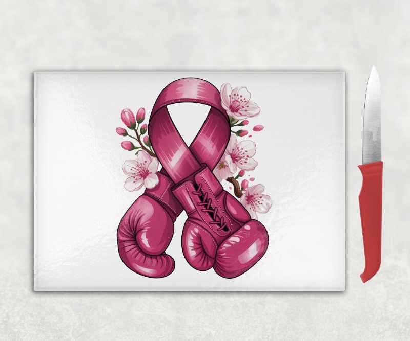Pink Boxing Gloves Glass Chopping Board – Meaningful Gift
