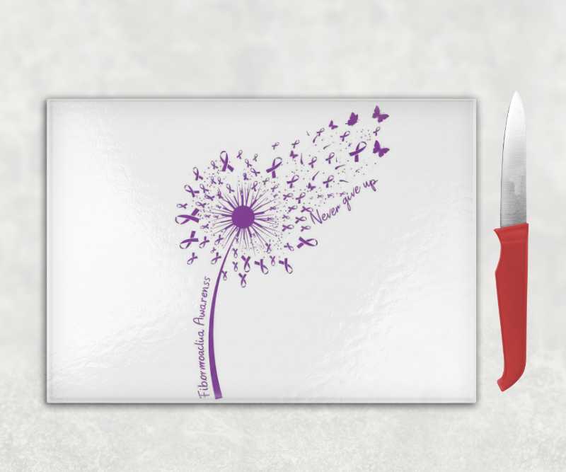 Purple Dandelion Glass Chopping Board – Meaningful Gift