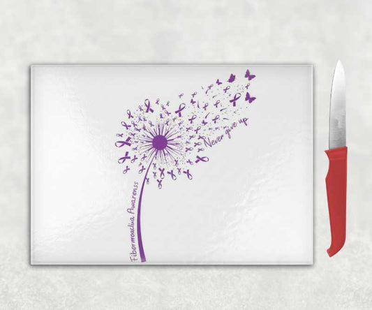 Purple Dandelion Glass Chopping Board – Meaningful Gift