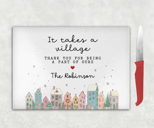 It Takes a Village Personalised Chopping Board