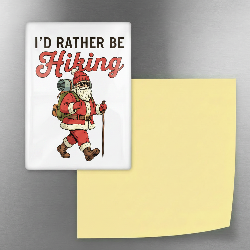 Christmas Hiking Fridge Magnet