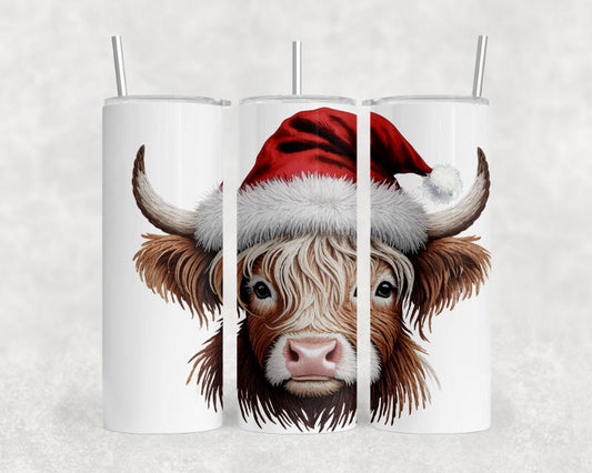 Christmas Highland Cow Tumbler