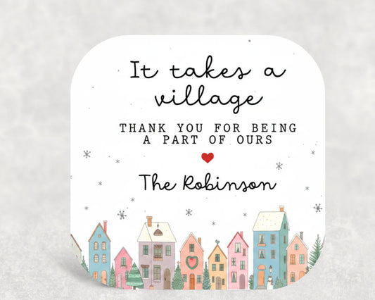 It Takes a Village Personalised Coaster