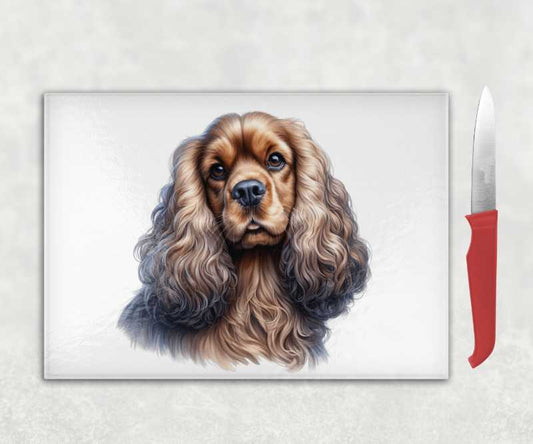 Cocker Spaniel Dog Glass Chopping Board