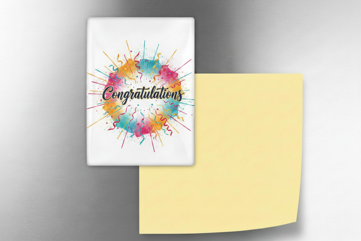 Congratulations Magnet Design 2 - Pink Portrait