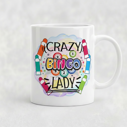 Crazy Bingo Lady Mug – Funny Gift for Bingo Lovers