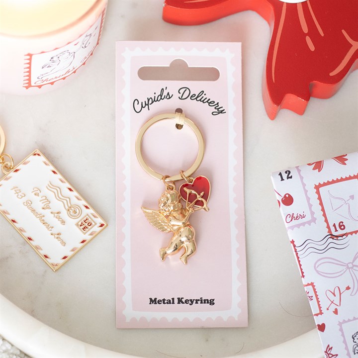 Cupid's Delivery Metal Keyring