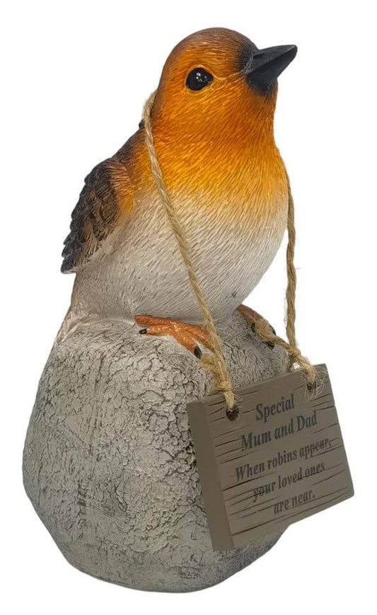Mum and Dad Robin on a Rock Memorial Plaque