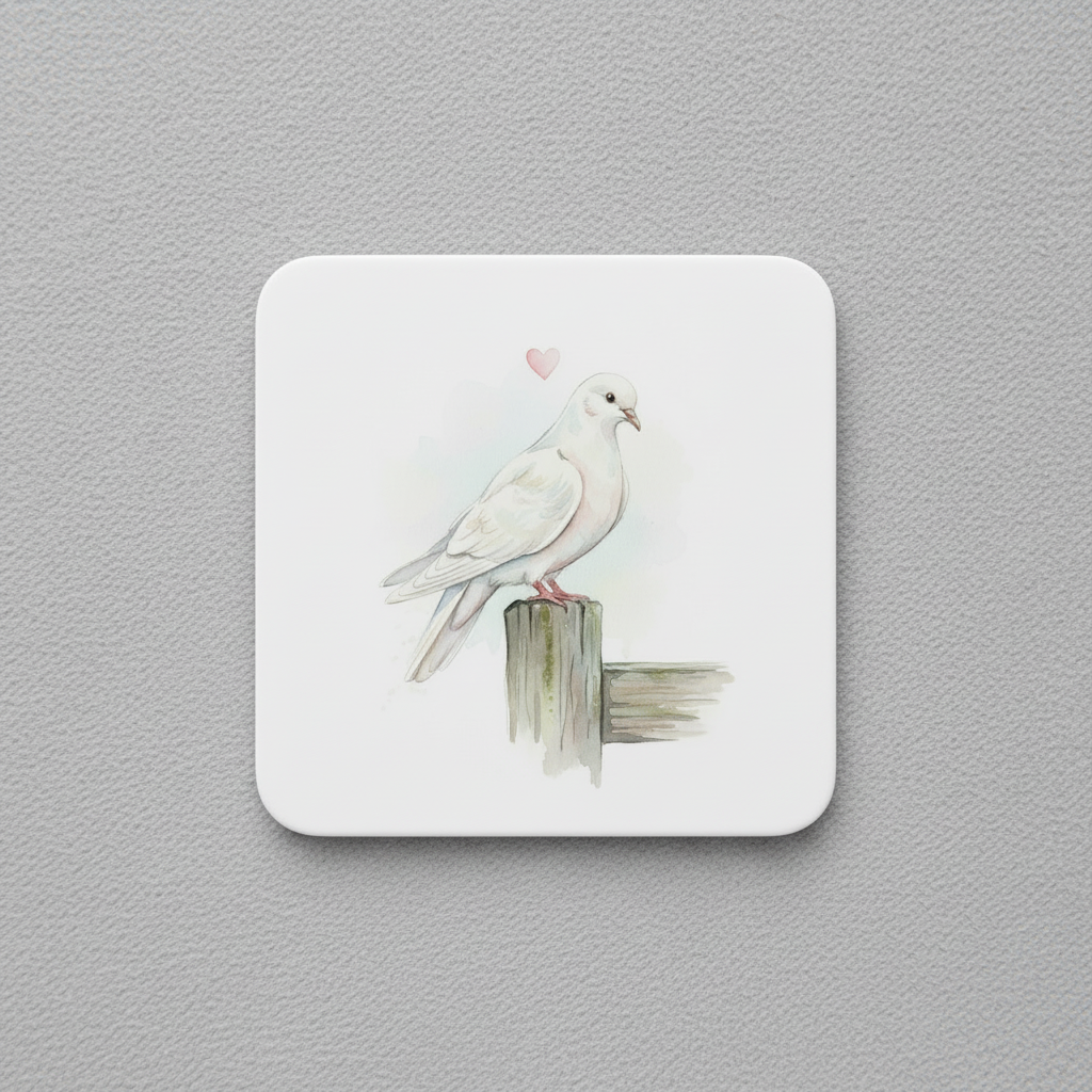 Thinking of You – Dove & Heart Sympathy Coaster