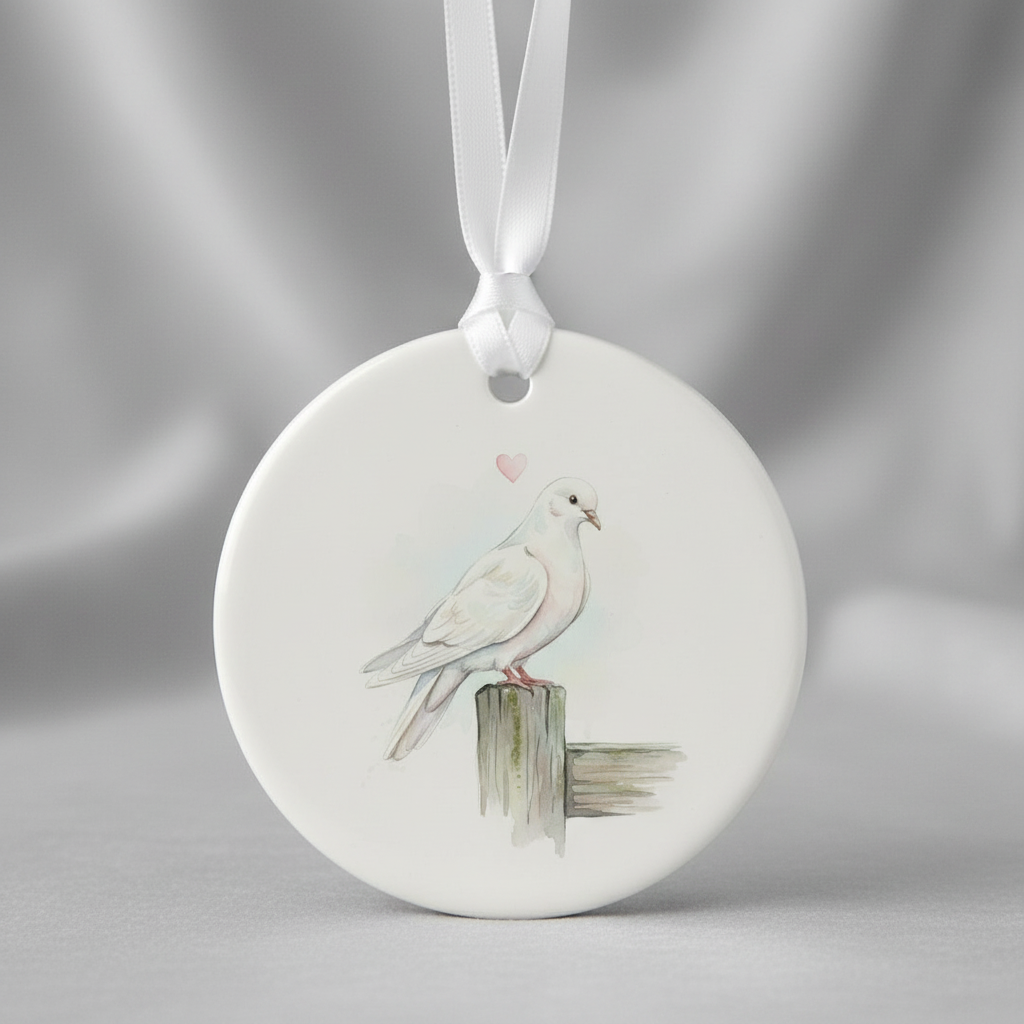 Thinking of You – Dove & Heart Sympathy Hanging Ornament