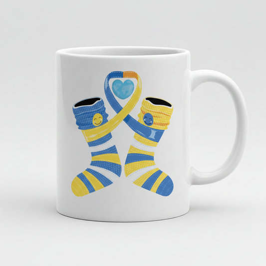 Socks Ribbon Heart Mug – Extra Chromosome Celebration Gift