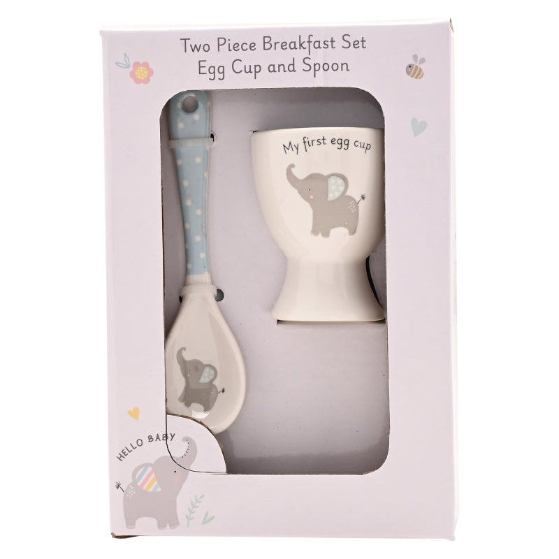 My First Egg Cup & Spoon Set – Blue (Boy)