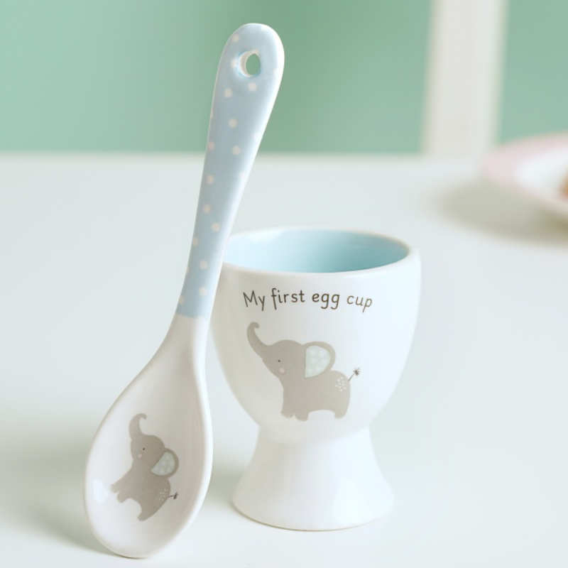 My First Egg Cup & Spoon Set – Blue (Boy)