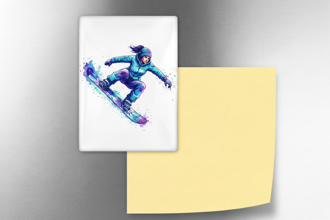 Female Snowboarder Magnet