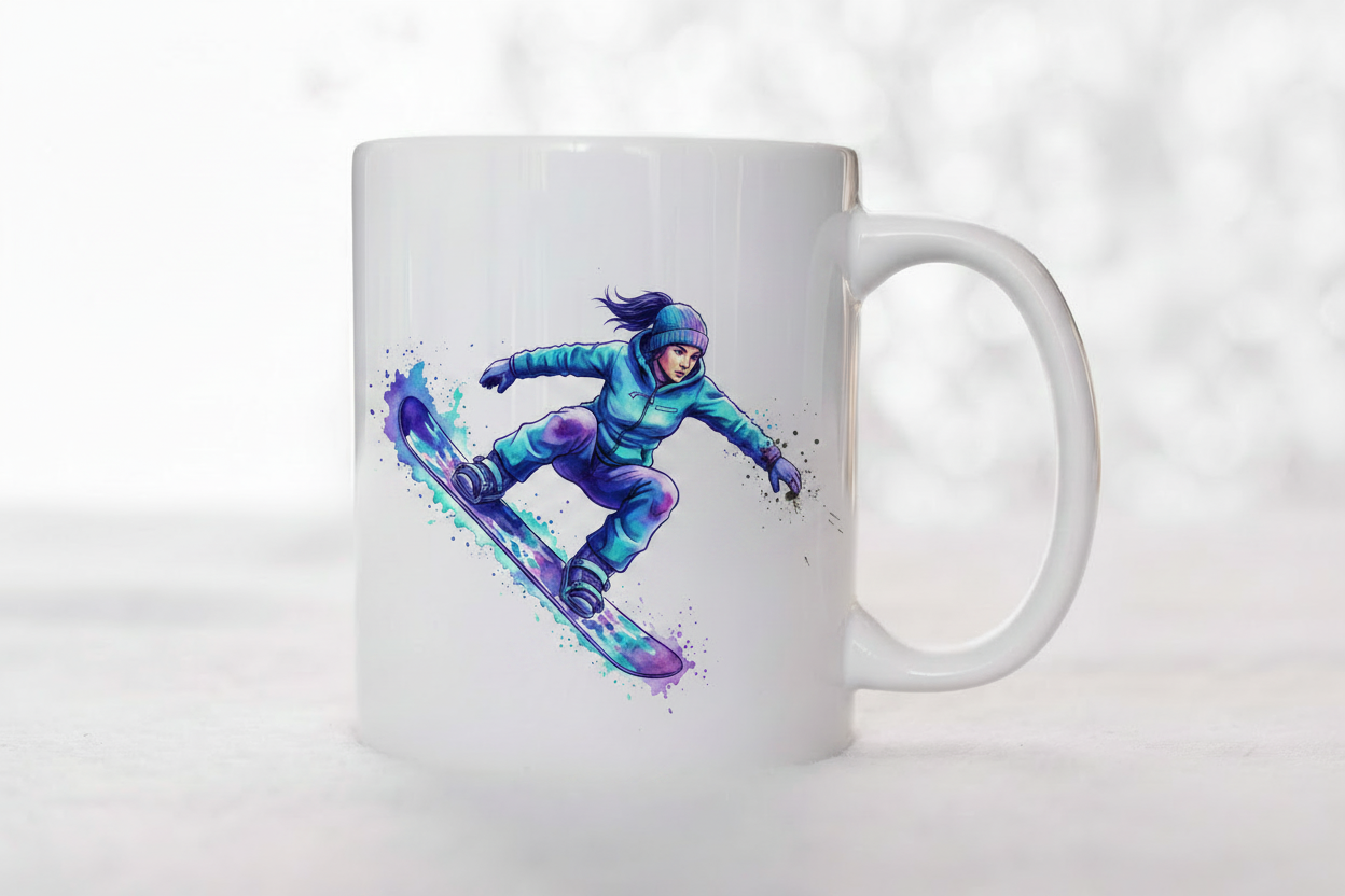 Female Snowboarder Mug
