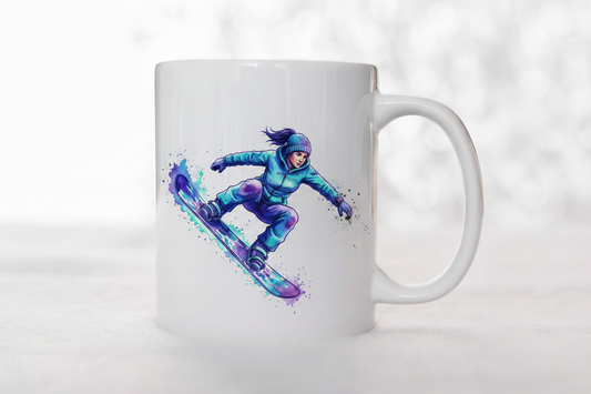 Female Snowboarder Mug