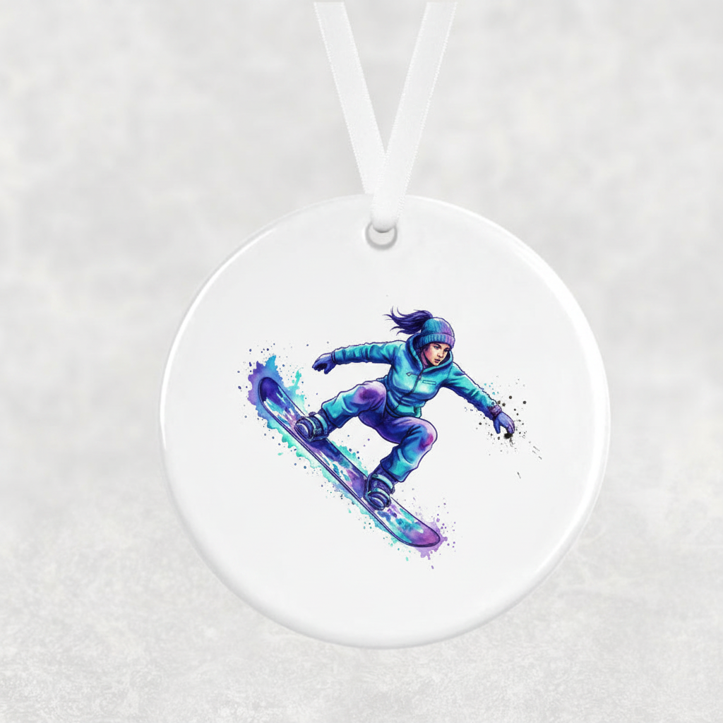 Female Snowboarder Ornament