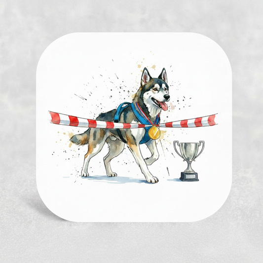 Canicross Finish Line Medal Coaster