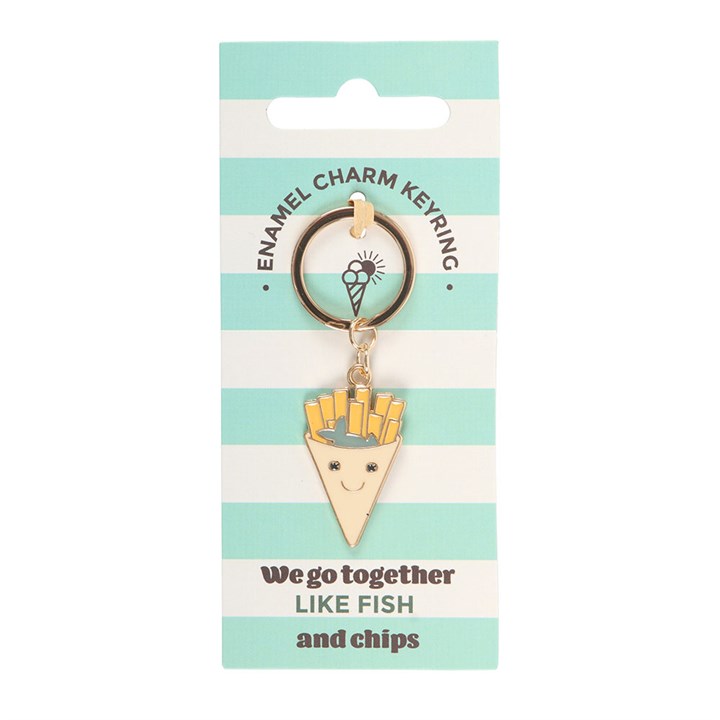 Fish & Chips Enamel Keyring