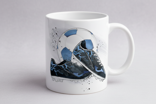 Football 11oz Ceramic Mug - Blue