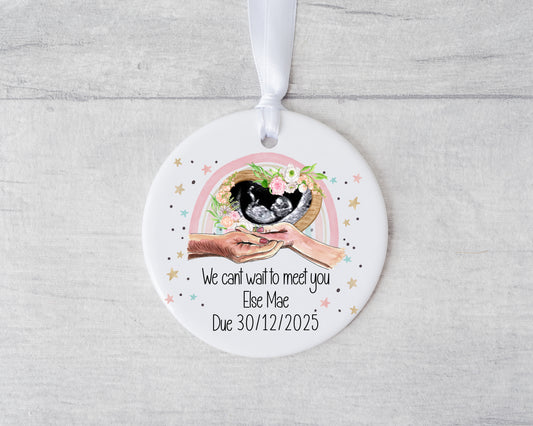Personalised Baby girl Hanging Ornament