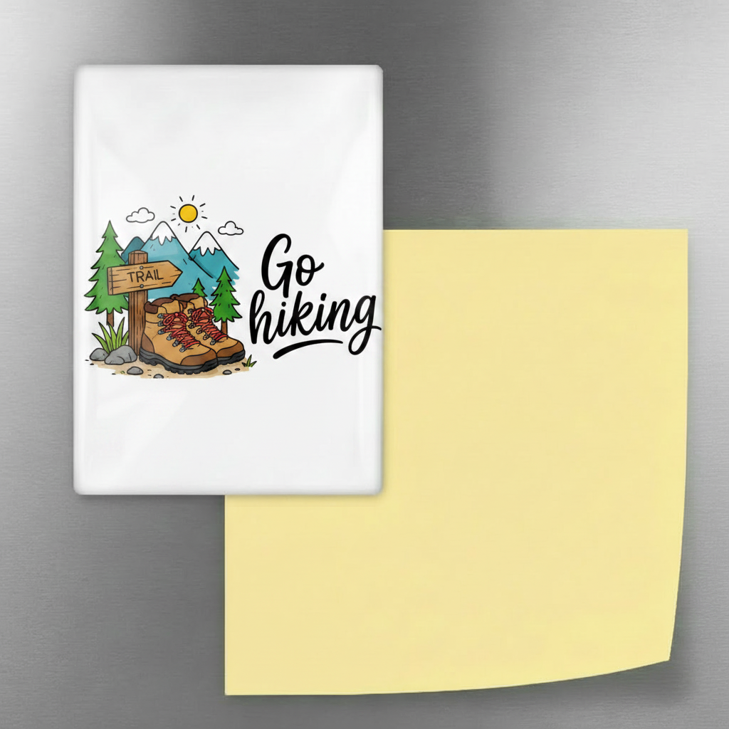Go Hiking Fridge Magnet