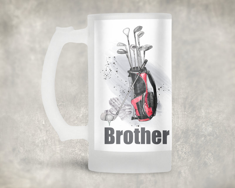 Golf Brother Frosted Glass Beer Stein