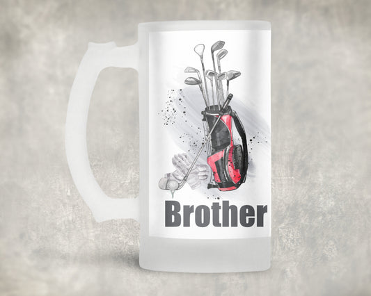 Golf Brother Frosted Glass Beer Stein