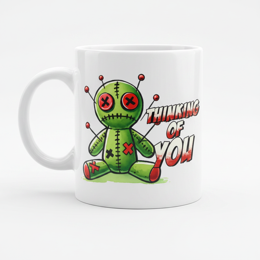 Thinking of You Green Voodoo Doll Mug