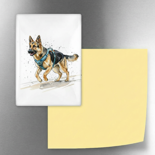 Canicross GSD Athletic Portrait Fridge Magnet