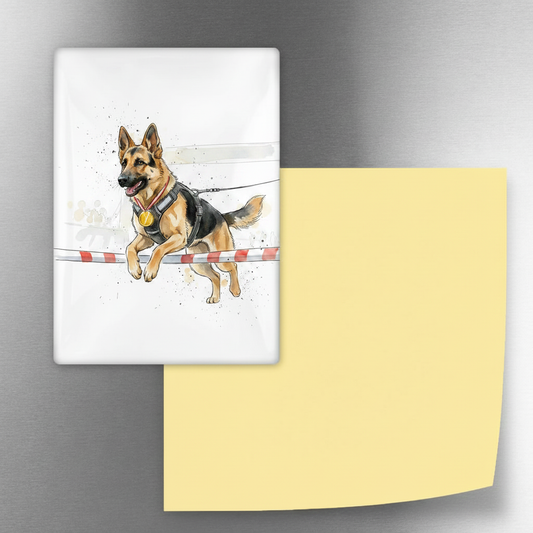 Canicross GSD Finish Line Medal Fridge Magnet