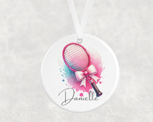 Tennis Hanging Ornament Personalised