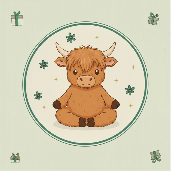 Highland Cow Ornaments Collection Tile - Cartoon Style
