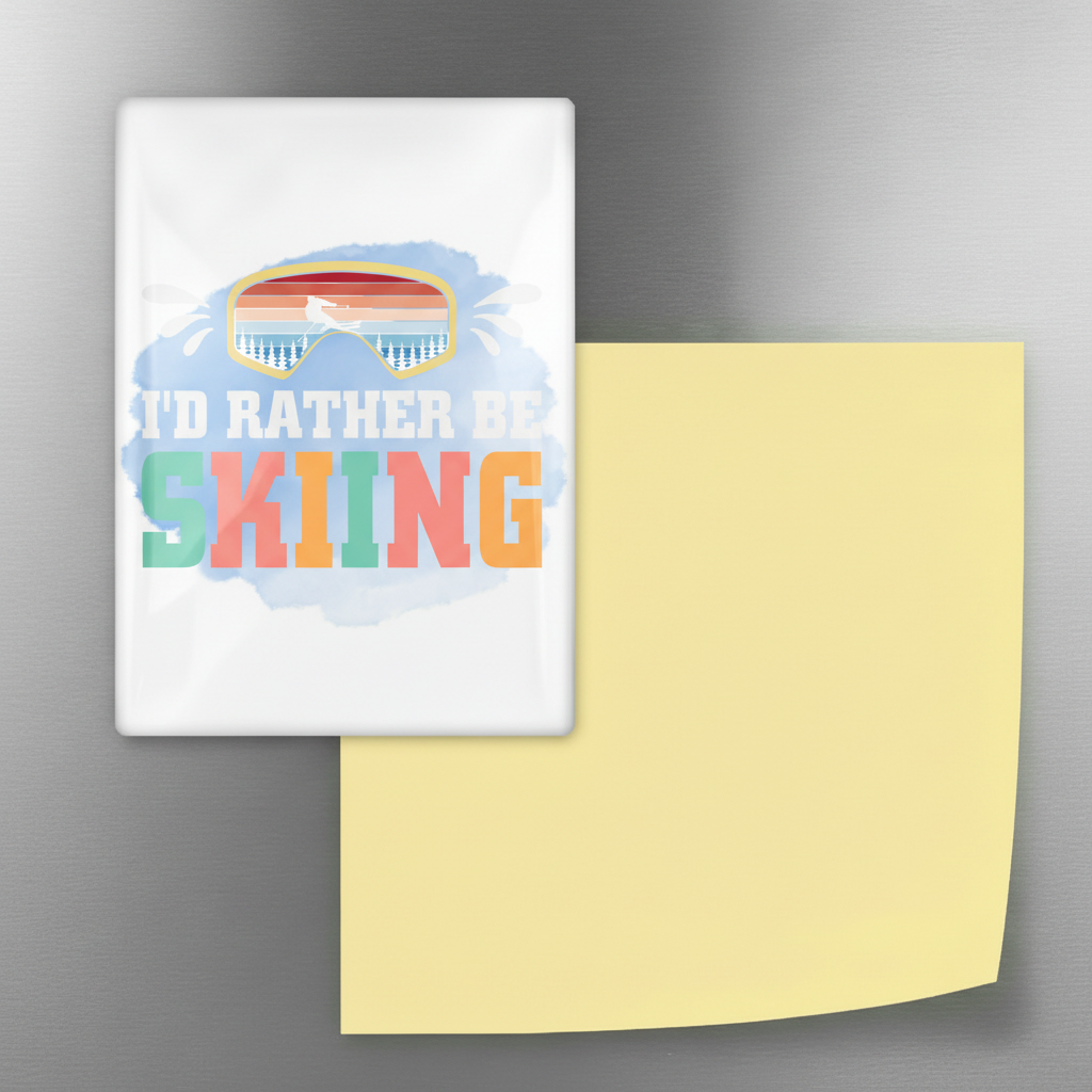 I'd Rather Be Skiing Fridge Magnet
