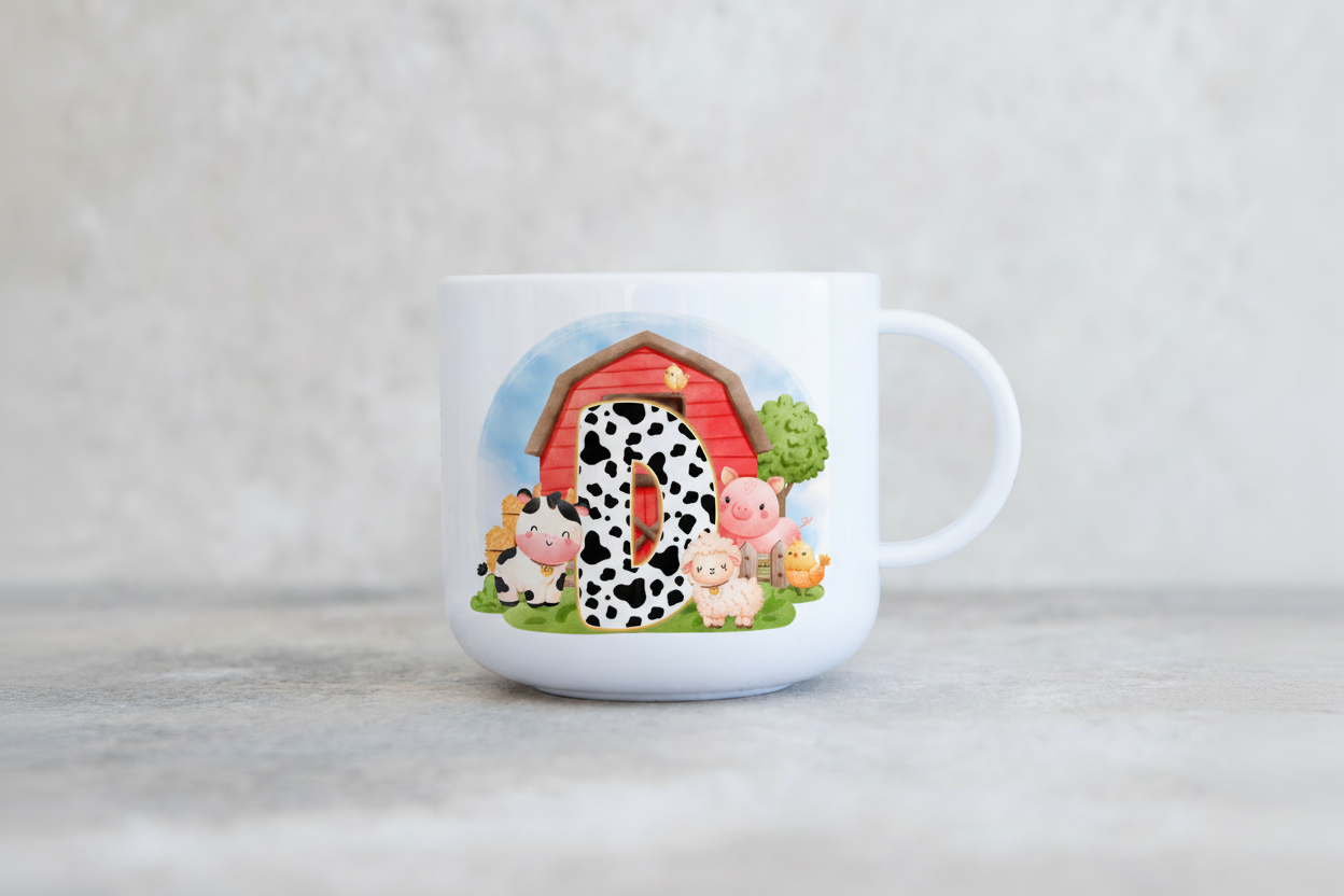 Kids Farm Animals Polymer Mug