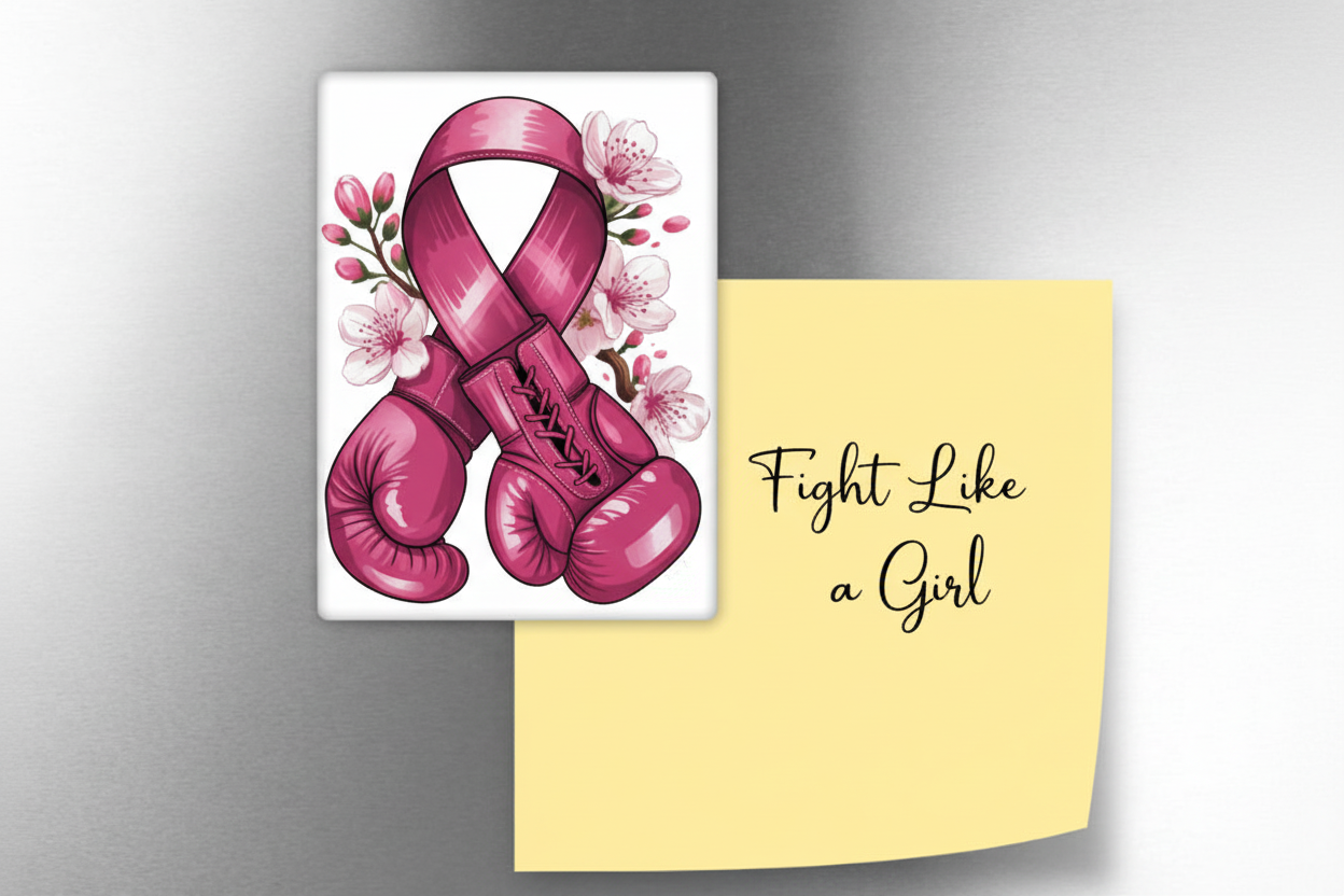 Pink Boxing Gloves Glass Fridge Magnet – Meaningful Gift