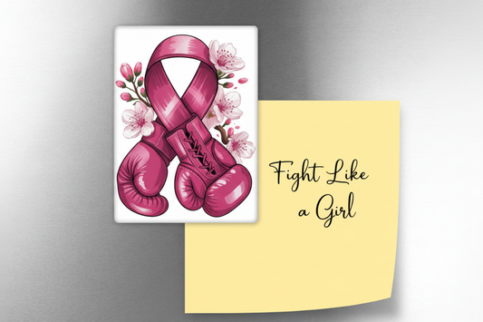 Pink Boxing Gloves Glass Fridge Magnet – Meaningful Gift