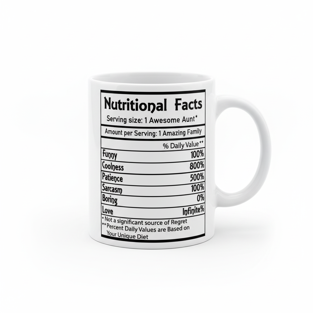 Aunt Nutritional Facts Mug